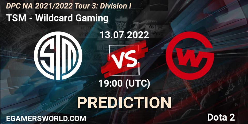 TSM - Wildcard Gaming: прогноз. 13.07.2022 at 19:43, Dota 2, DPC NA 2021/2022 Tour 3: Division I