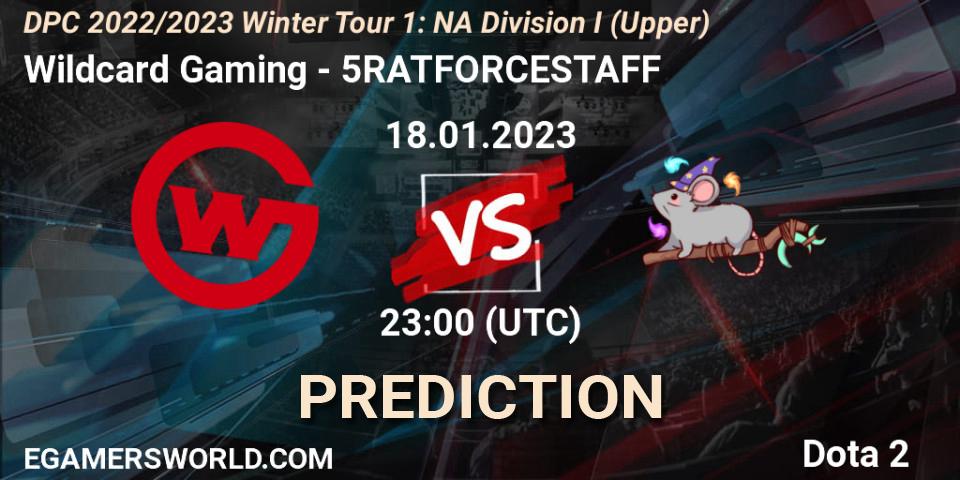 Wildcard Gaming - 5RATFORCESTAFF: прогноз. 18.01.23, Dota 2, DPC 2022/2023 Winter Tour 1: NA Division I (Upper)