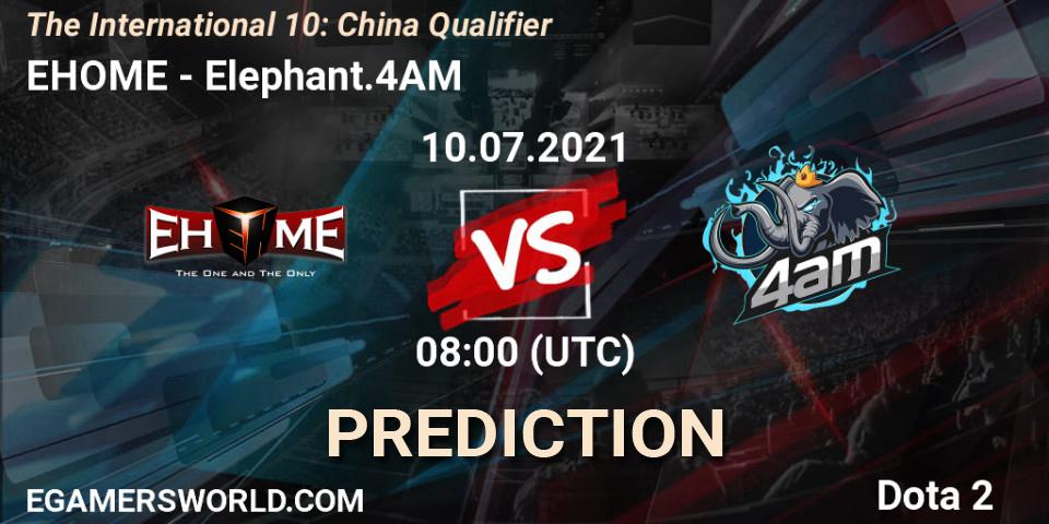 EHOME - Elephant.4AM: прогноз. 10.07.21, Dota 2, The International 10: China Qualifier
