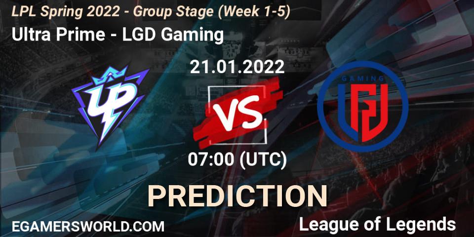Ultra Prime - LGD Gaming: прогноз. 21.01.2022 at 07:00, LoL, LPL Spring 2022 - Group Stage (Week 1-5)