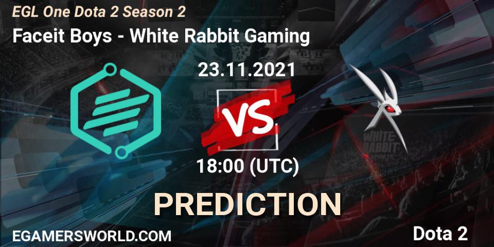 Faceit Boys - White Rabbit Gaming: прогноз. 23.11.2021 at 18:08, Dota 2, EGL One Dota 2 Season 2
