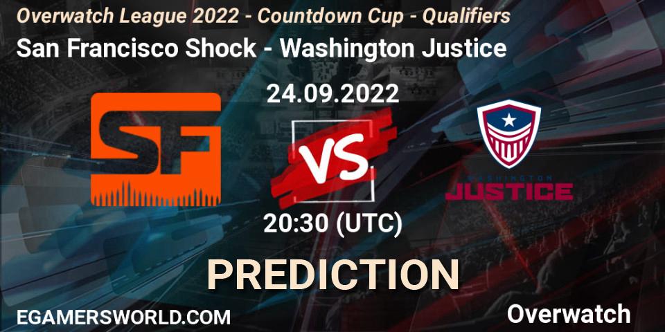 San Francisco Shock - Washington Justice: прогноз. 24.09.2022 at 20:30, Overwatch, Overwatch League 2022 - Countdown Cup - Qualifiers