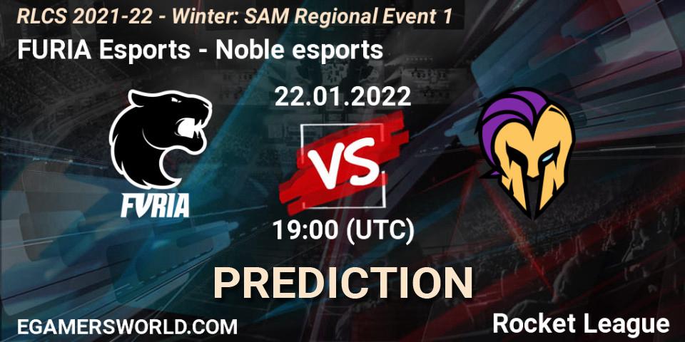 FURIA Esports - Noble esports: прогноз. 22.01.2022 at 19:00, Rocket League, RLCS 2021-22 - Winter: SAM Regional Event 1