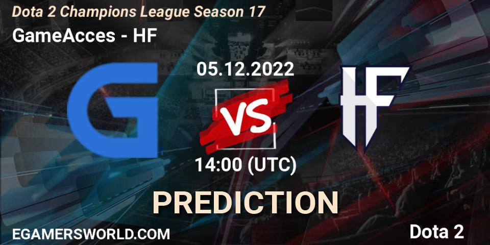 GameAcces - HF: прогноз. 05.12.2022 at 14:45, Dota 2, Dota 2 Champions League Season 17