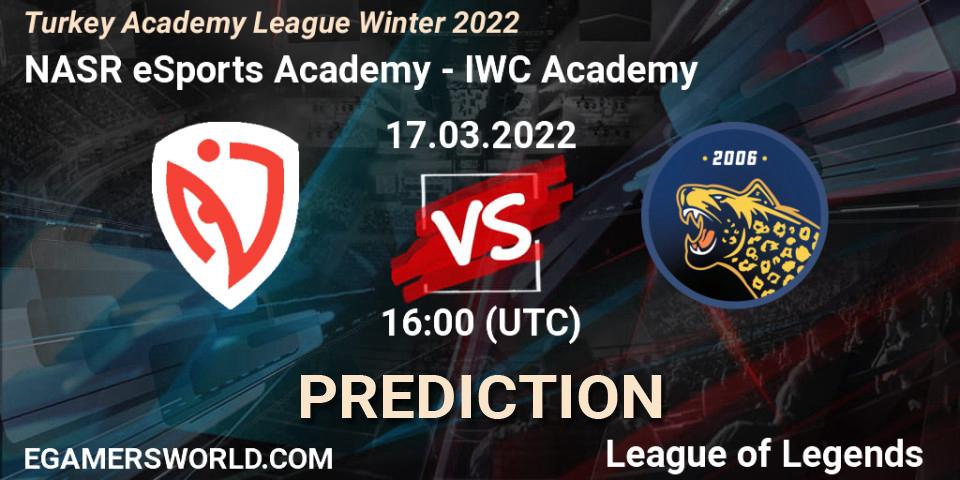 NASR eSports Academy - IWC Academy: прогноз. 17.03.2022 at 16:00, LoL, Turkey Academy League Winter 2022