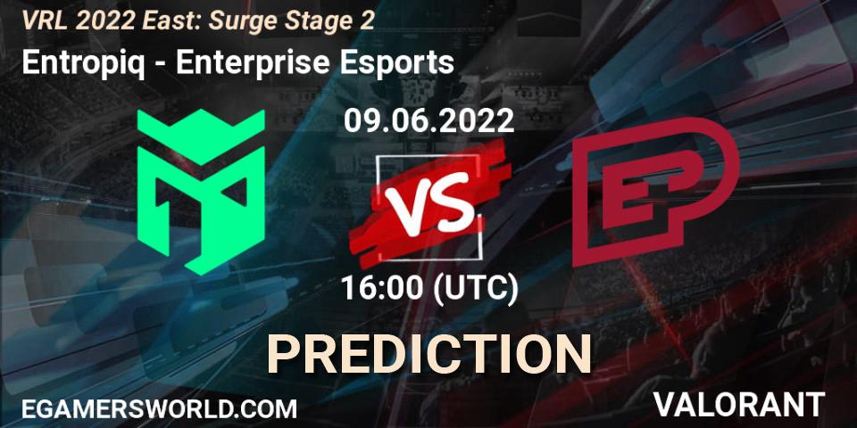 Entropiq - Enterprise Esports: прогноз. 09.06.2022 at 16:25, VALORANT, VRL 2022 East: Surge Stage 2