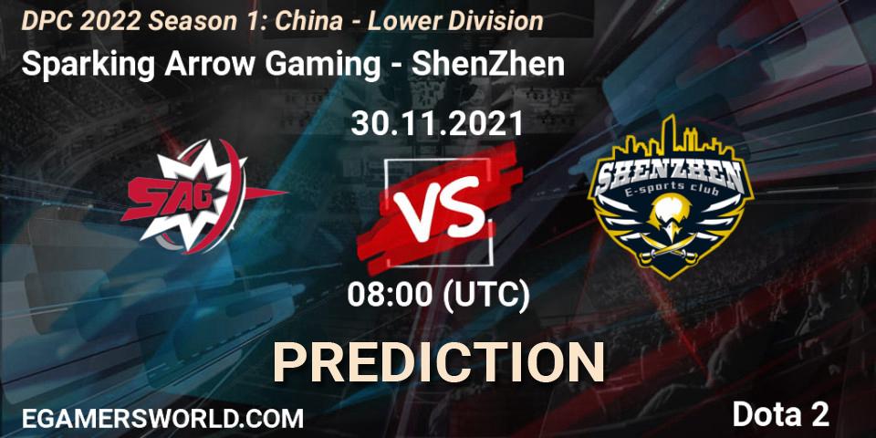 Sparking Arrow Gaming - ShenZhen: прогноз. 30.11.2021 at 07:58, Dota 2, DPC 2022 Season 1: China - Lower Division