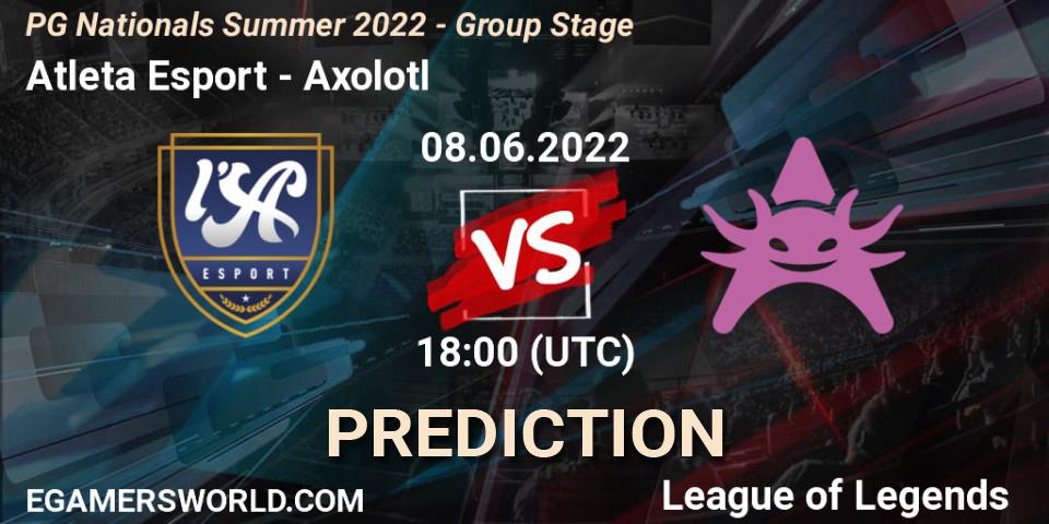 Atleta Esport - Axolotl: прогноз. 08.06.2022 at 18:00, LoL, PG Nationals Summer 2022 - Group Stage