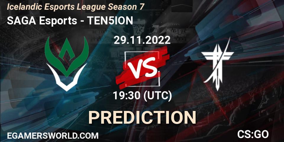 SAGA Esports - TEN5ION: прогноз. 29.11.22, CS2 (CS:GO), Icelandic Esports League Season 7