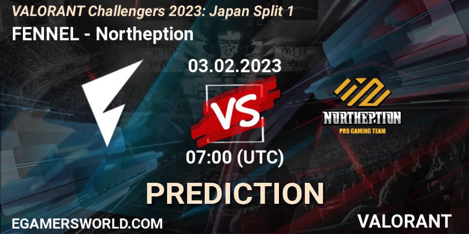 FENNEL - Northeption: прогноз. 03.02.23, VALORANT, VALORANT Challengers 2023: Japan Split 1