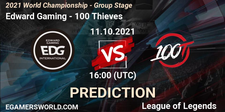 Edward Gaming - 100 Thieves: прогноз. 11.10.2021 at 16:00, LoL, 2021 World Championship - Group Stage