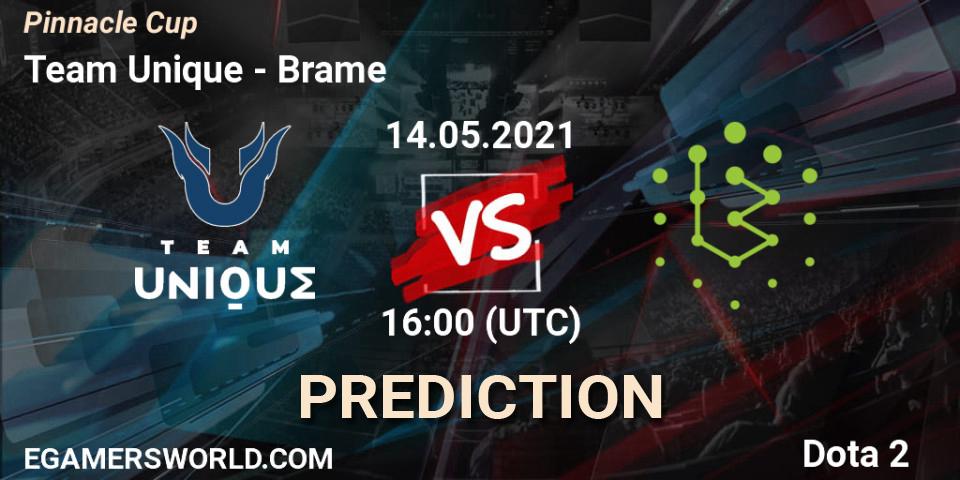 Team Unique - Brame: прогноз. 14.05.2021 at 16:03, Dota 2, Pinnacle Cup 2021 Dota 2