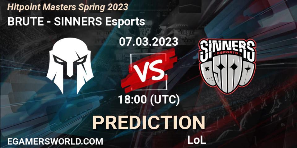 BRUTE - SINNERS Esports: прогноз. 10.02.23, LoL, Hitpoint Masters Spring 2023
