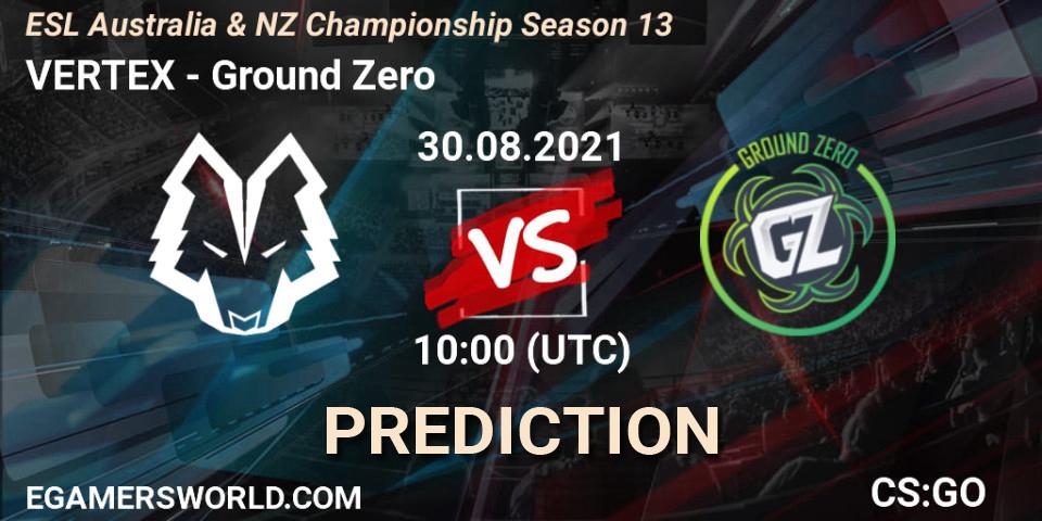 VERTEX - Ground Zero: прогноз. 30.08.2021 at 10:25, Counter-Strike (CS2), ESL Australia & NZ Championship Season 13