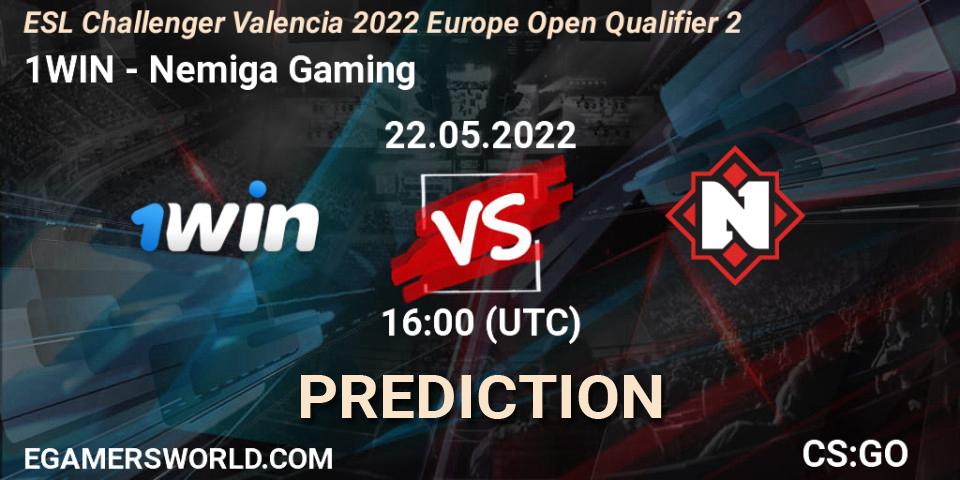 1WIN - Nemiga Gaming: прогноз. 22.05.2022 at 16:00, Counter-Strike (CS2), ESL Challenger Valencia 2022 Europe Open Qualifier 2