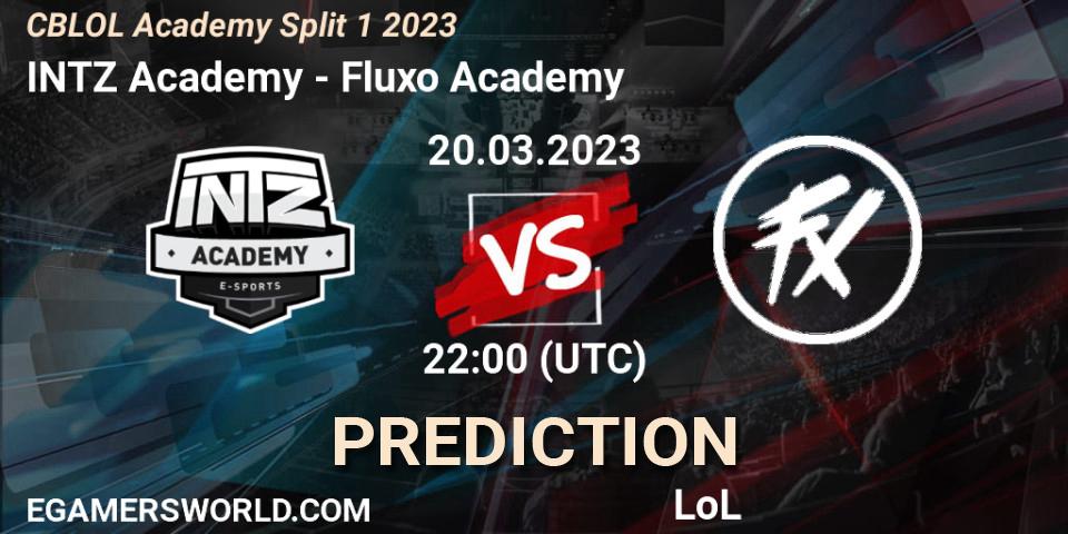 INTZ Academy - Fluxo Academy: прогноз. 20.03.2023 at 22:00, LoL, CBLOL Academy Split 1 2023