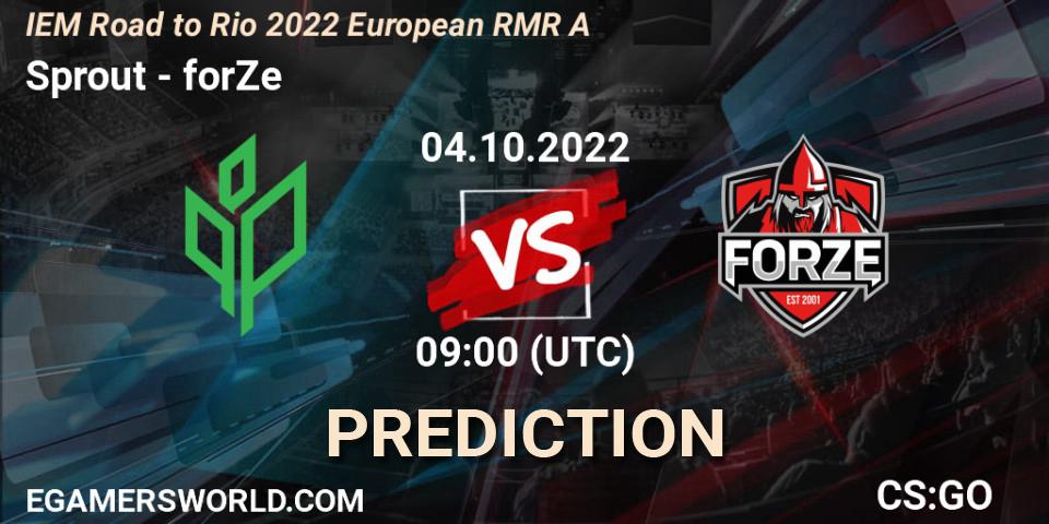 Sprout - forZe: прогноз. 04.10.2022 at 09:00, Counter-Strike (CS2), IEM Road to Rio 2022 European RMR A
