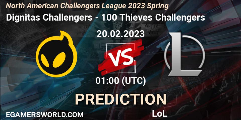 Dignitas Challengers - 100 Thieves Challengers: прогноз. 20.02.23, LoL, NACL 2023 Spring - Group Stage