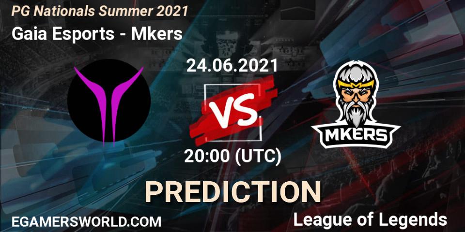 Gaia Esports - Mkers: прогноз. 24.06.2021 at 20:00, LoL, PG Nationals Summer 2021