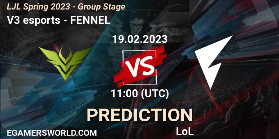 V3 esports - FENNEL: прогноз. 19.02.2023 at 11:00, LoL, LJL Spring 2023 - Group Stage