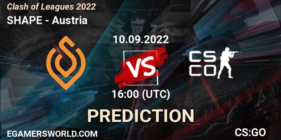 SHAPE - Austria: прогноз. 10.09.2022 at 16:00, Counter-Strike (CS2), Clash of Leagues 2022