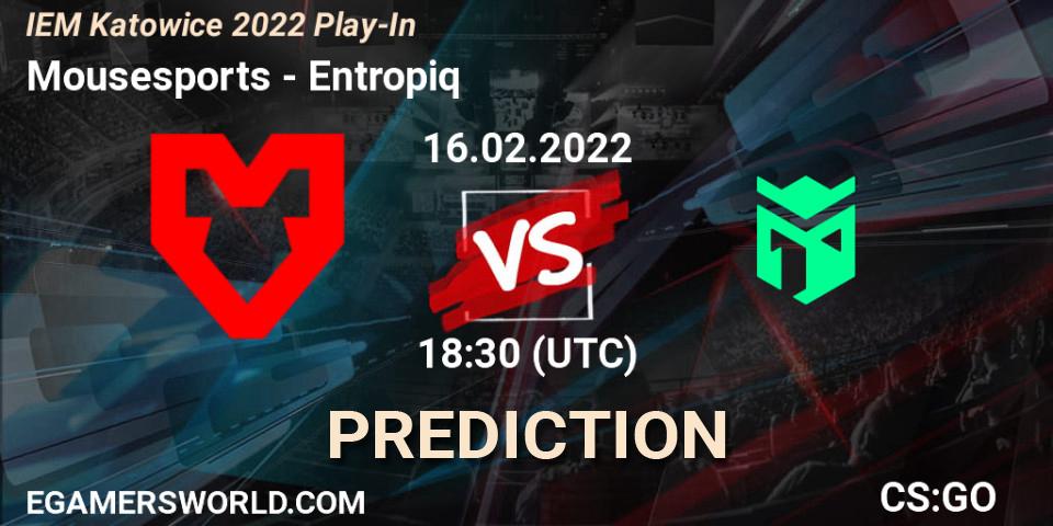 Mousesports - Entropiq: прогноз. 16.02.2022 at 19:05, Counter-Strike (CS2), IEM Katowice 2022 Play-In