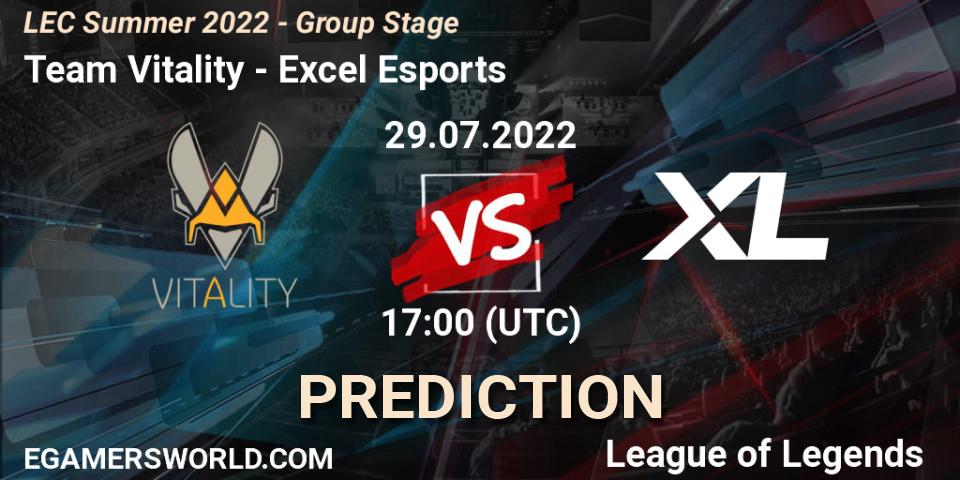 Team Vitality - Excel Esports: прогноз. 29.07.22, LoL, LEC Summer 2022 - Group Stage
