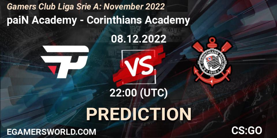 paiN Academy - Corinthians Academy: прогноз. 08.12.22, CS2 (CS:GO), Gamers Club Liga Série A: November 2022
