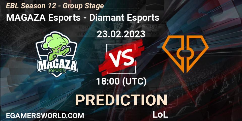 MAGAZA Esports - Diamant Esports: прогноз. 23.02.23, LoL, EBL Season 12 - Group Stage