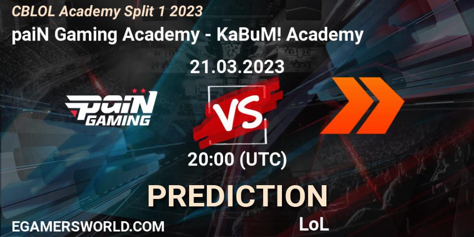 paiN Gaming Academy - KaBuM! Academy: прогноз. 21.03.23, LoL, CBLOL Academy Split 1 2023