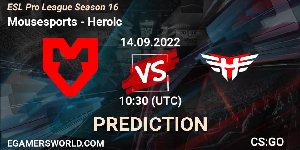 MOUZ - Heroic: прогноз. 14.09.2022 at 10:30, Counter-Strike (CS2), ESL Pro League Season 16