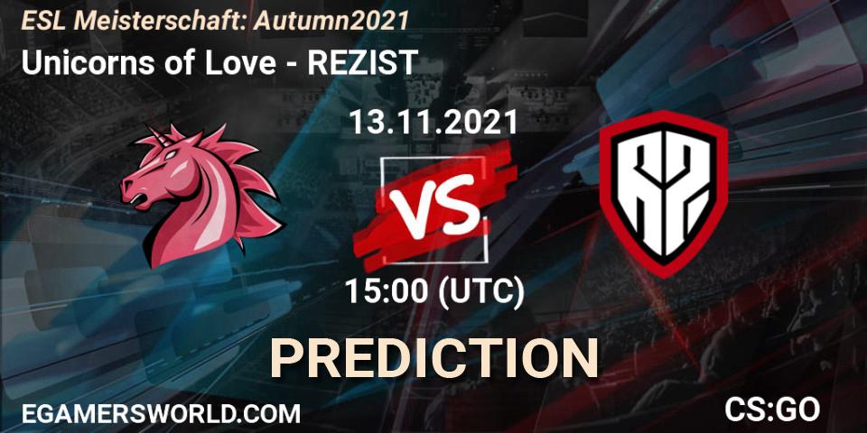 Unicorns of Love - REZIST: прогноз. 13.11.21, CS2 (CS:GO), ESL Meisterschaft: Autumn 2021