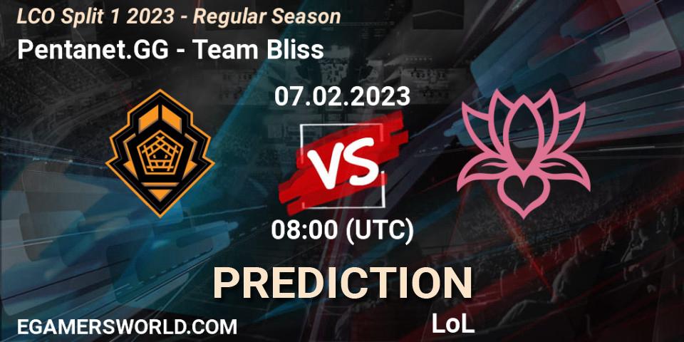 Pentanet.GG - Team Bliss: прогноз. 07.02.2023 at 08:00, LoL, LCO Split 1 2023 - Regular Season