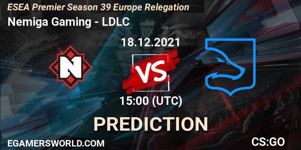 Nemiga Gaming - LDLC: прогноз. 18.12.2021 at 15:00, Counter-Strike (CS2), ESEA Premier Season 39 Europe Relegation