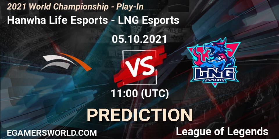 Hanwha Life Esports - LNG Esports: прогноз. 05.10.21, LoL, 2021 World Championship - Play-In
