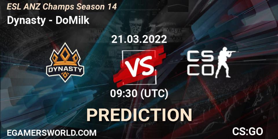 Dynasty - Collateral: прогноз. 21.03.2022 at 11:15, Counter-Strike (CS2), ESL ANZ Champs Season 14