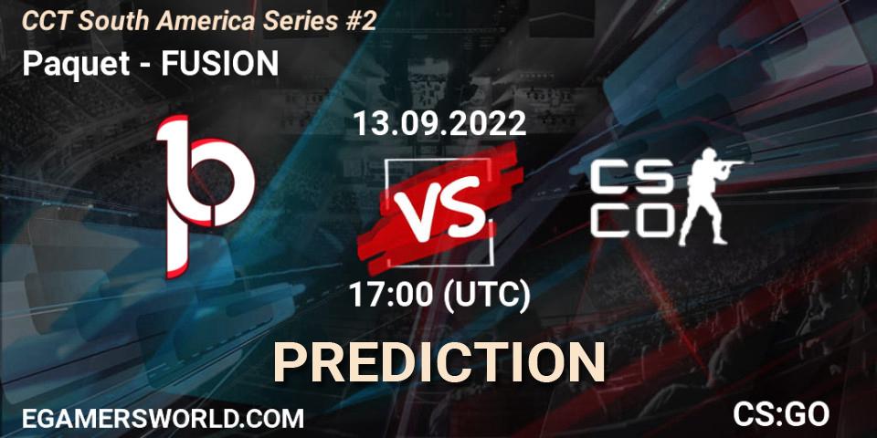 Paquetá - FUSION: прогноз. 13.09.2022 at 17:40, Counter-Strike (CS2), CCT South America Series #2