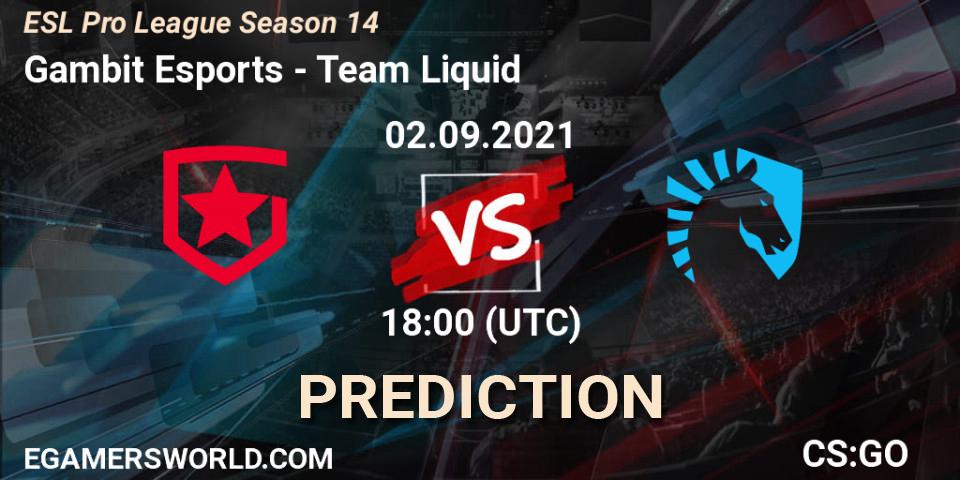 Gambit Esports - Team Liquid: прогноз. 02.09.21, CS2 (CS:GO), ESL Pro League Season 14