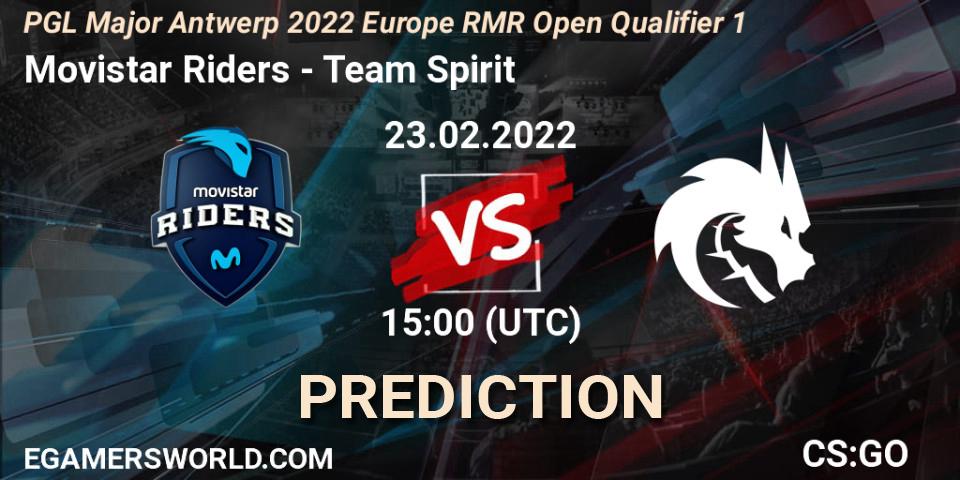 Movistar Riders - Team Spirit: прогноз. 23.02.2022 at 15:00, Counter-Strike (CS2), PGL Major Antwerp 2022 Europe RMR Open Qualifier 1