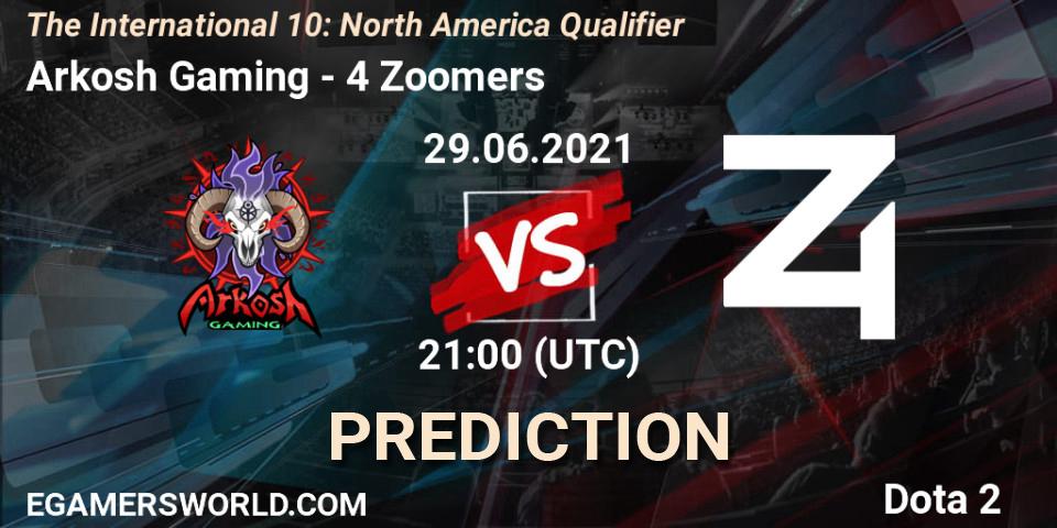 Arkosh Gaming - 4 Zoomers: прогноз. 01.07.2021 at 00:48, Dota 2, The International 10: North America Qualifier