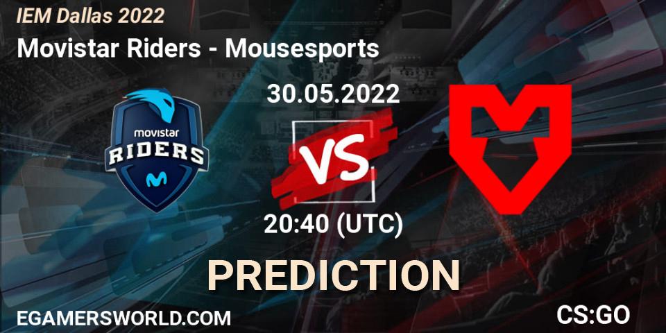 Movistar Riders - Mousesports: прогноз. 30.05.2022 at 21:10, Counter-Strike (CS2), IEM Dallas 2022