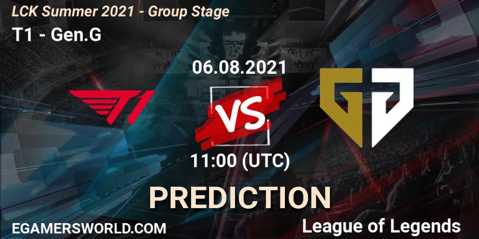 T1 - Gen.G: прогноз. 06.08.2021 at 11:35, LoL, LCK Summer 2021 - Group Stage