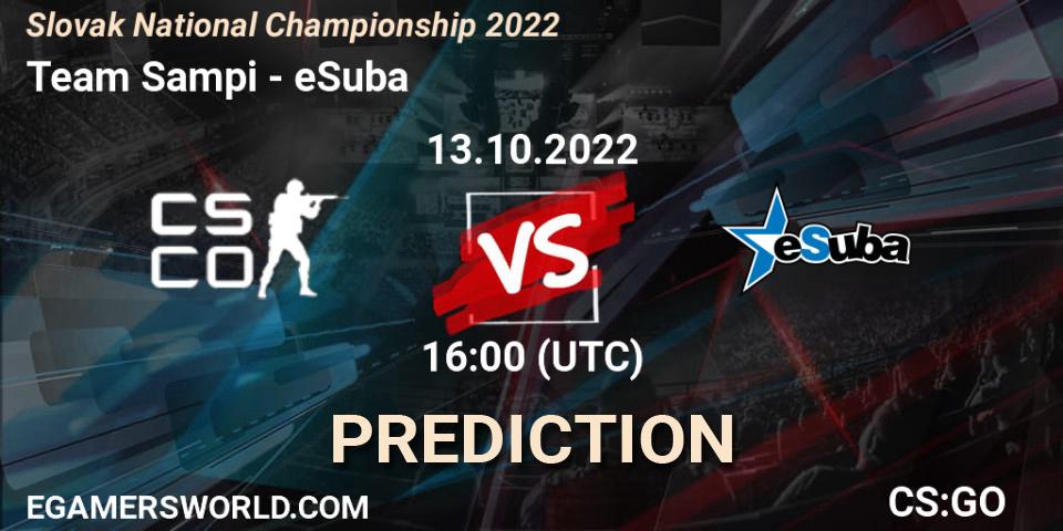 Team Sampi - eSuba: прогноз. 13.10.2022 at 16:00, Counter-Strike (CS2), Slovak National Championship 2022