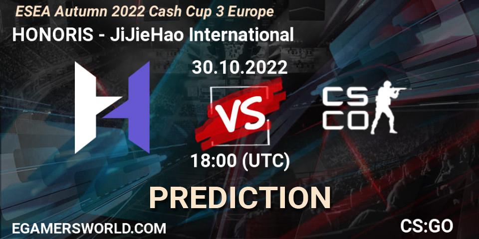 HONORIS - JiJieHao International: прогноз. 30.10.2022 at 18:00, Counter-Strike (CS2), ESEA Autumn 2022 Cash Cup 3 Europe