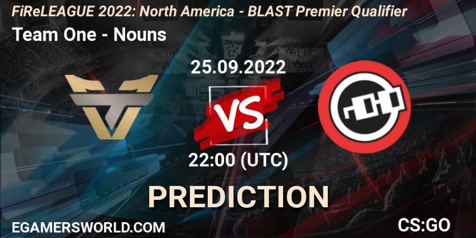Team One - Nouns: прогноз. 25.09.22, CS2 (CS:GO), FiReLEAGUE 2022: North America - BLAST Premier Qualifier
