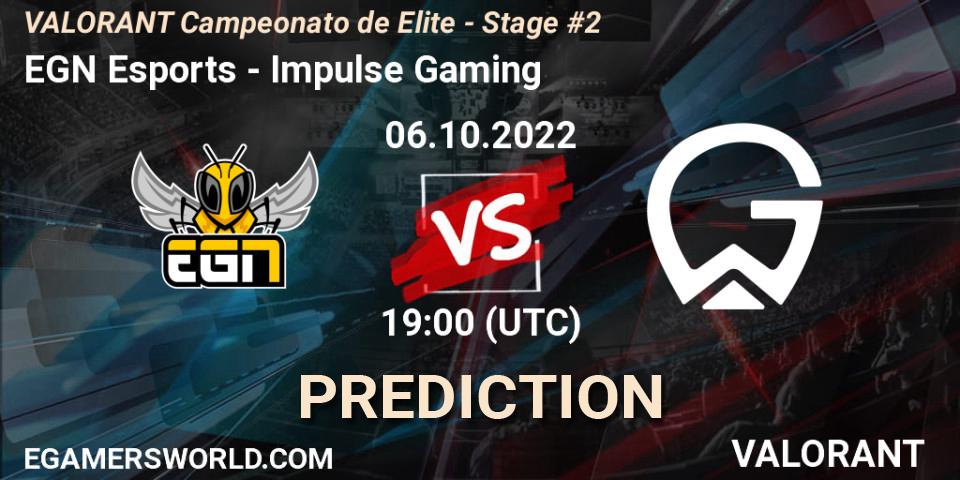 EGN Esports - Impulse Gaming: прогноз. 06.10.2022 at 19:00, VALORANT, VALORANT Campeonato de Elite - Stage #2