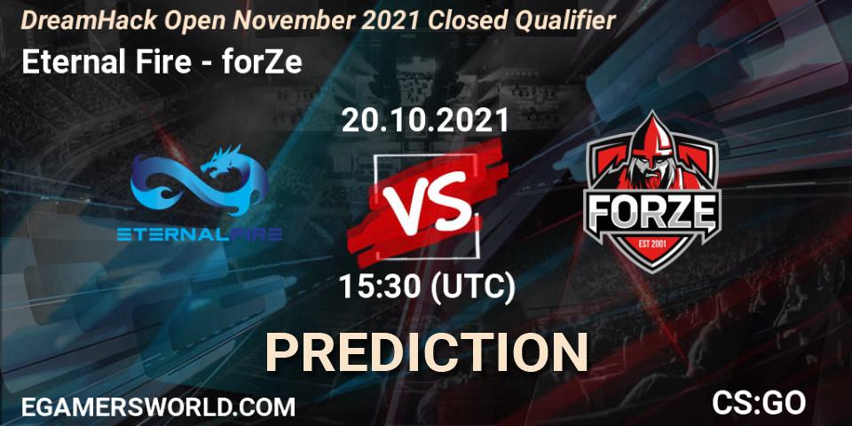 Eternal Fire - forZe: прогноз. 20.10.2021 at 15:30, Counter-Strike (CS2), DreamHack Open November 2021 Closed Qualifier