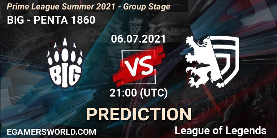 BIG - PENTA 1860: прогноз. 06.07.2021 at 19:00, LoL, Prime League Summer 2021 - Group Stage