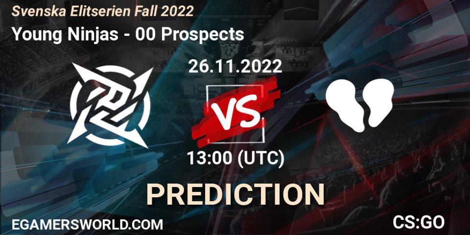 Young Ninjas - 00 Prospects: прогноз. 26.11.22, CS2 (CS:GO), Svenska Elitserien Fall 2022