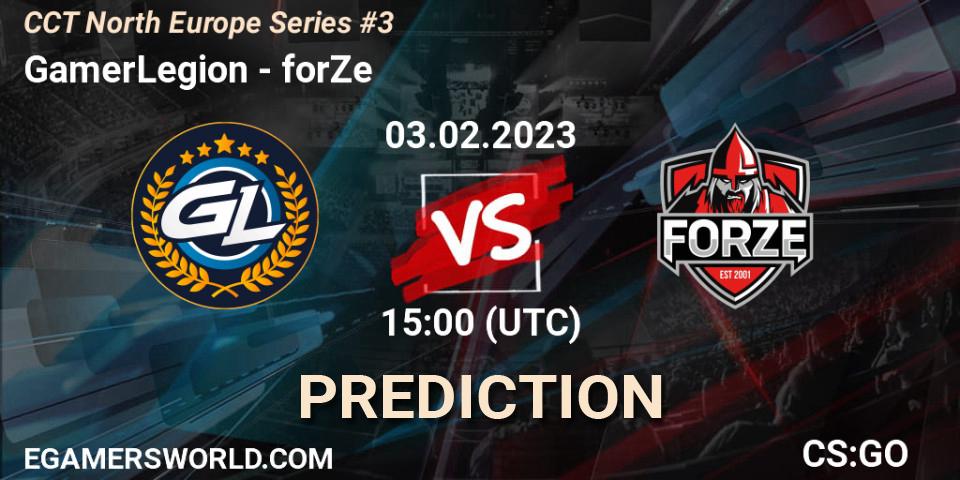 GamerLegion - forZe: прогноз. 03.02.2023 at 15:15, Counter-Strike (CS2), CCT North Europe Series #3